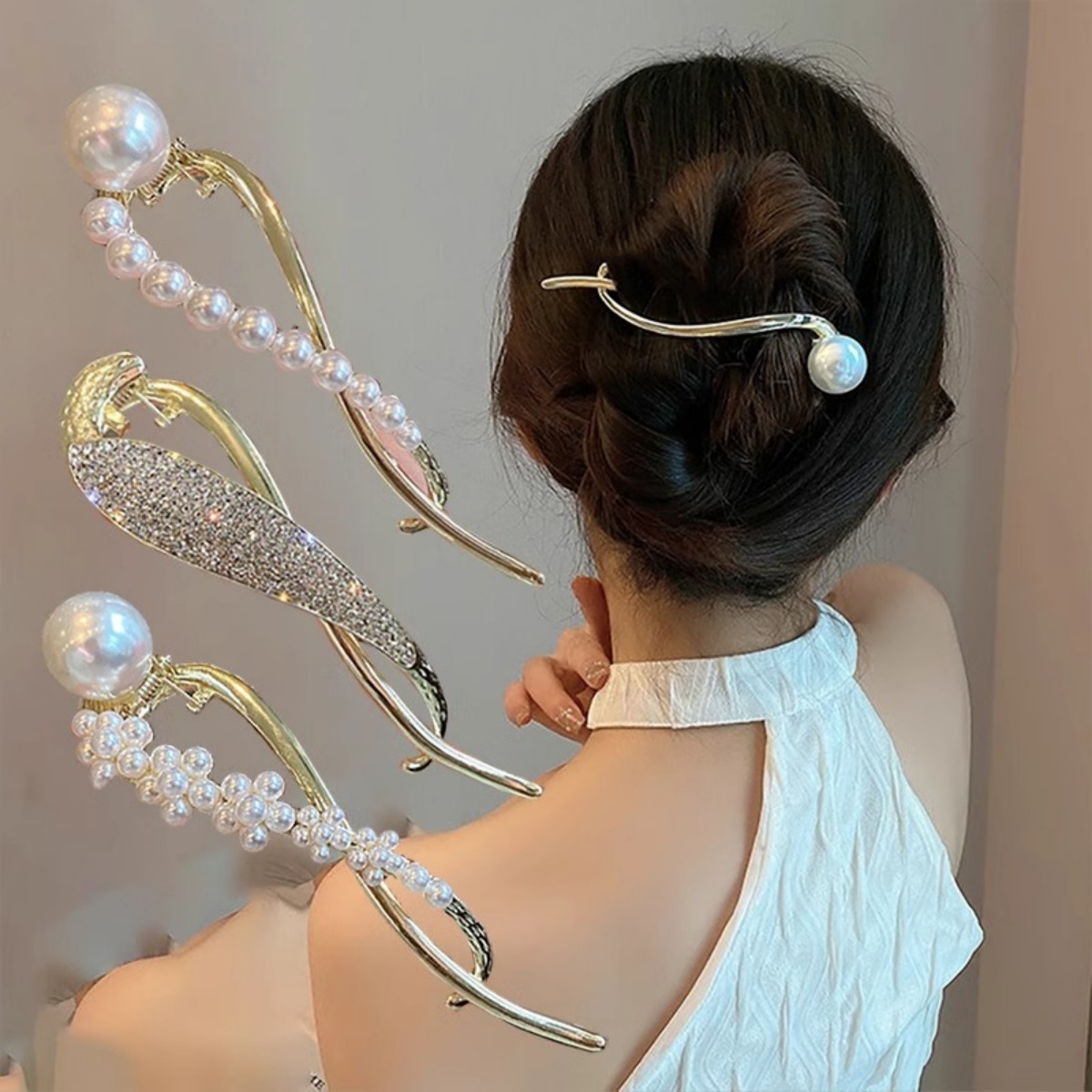 Elegant Glitter Pearl Hair Cli - đánh giá và giá Korean Daily Lifestyle