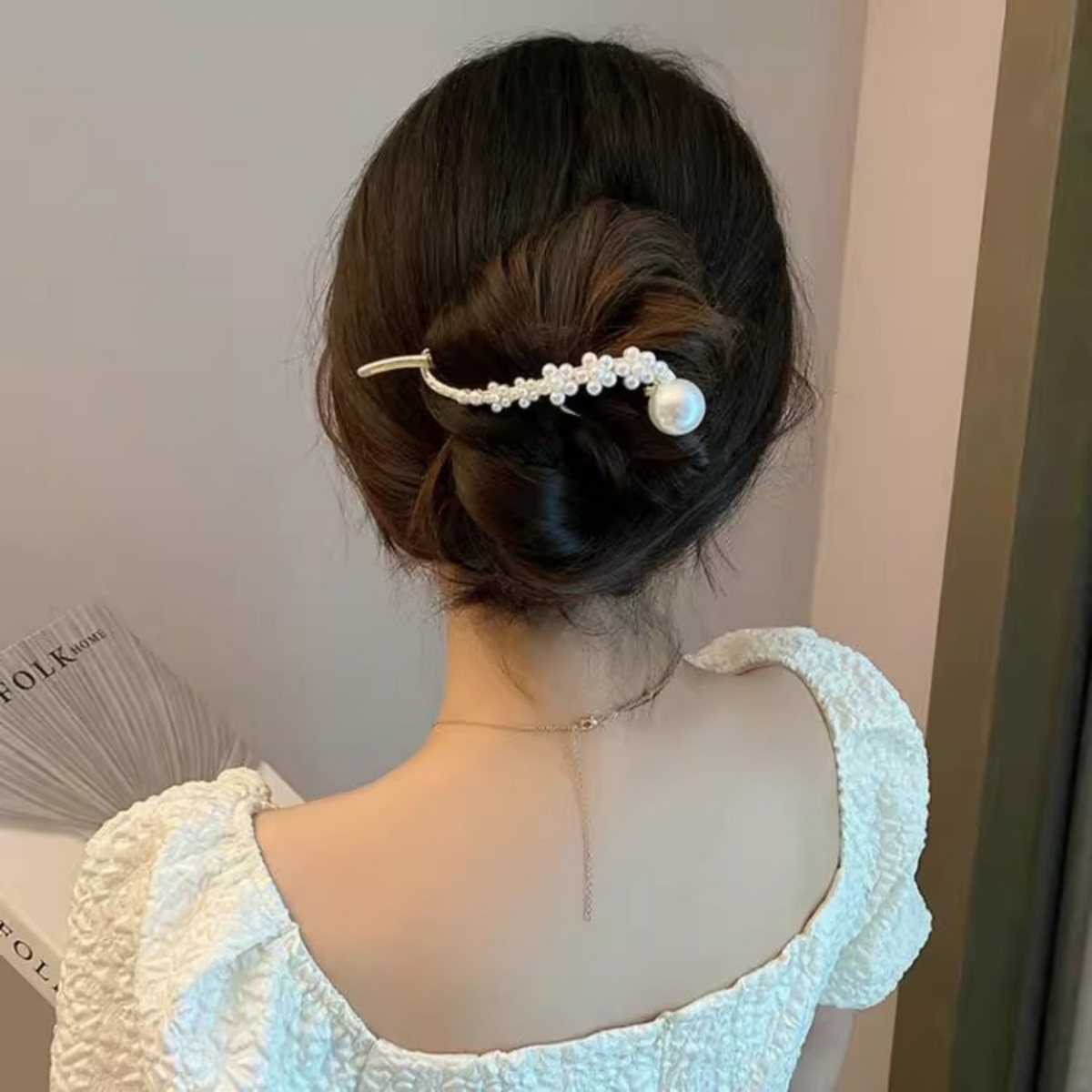 Elegant Glitter Pearl Hair Cli - đánh giá và giá Korean Daily Lifestyle
