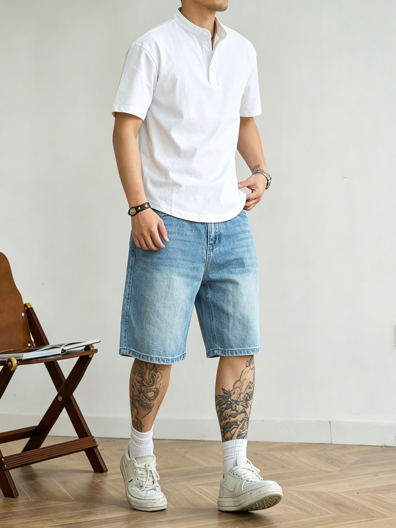 Loose cut blue non stretch den - đánh giá và giá Korean Men Lifestyle