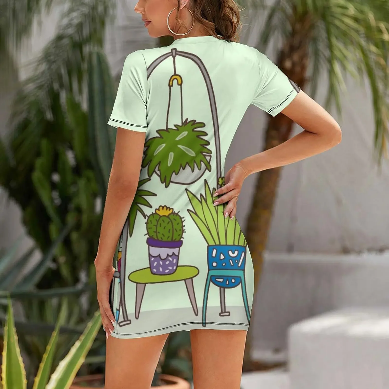 Plant life Short-Sleeved Dress - đánh giá và giá Korean Girls Lifestyle